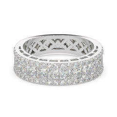 2.00 CTW Princess & Round Diamond Crownline Wide Band