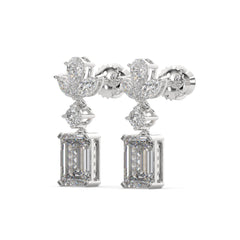 Marquise Cluster & Emerald Drop Diamond Earrings