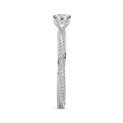 Pavé Split Shank Round-Cut Lab Grown Diamond Engagement Ring