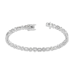 6.20 CTW Mixed-Cut Lab Grown Diamond Bezel Tennis Bracelet