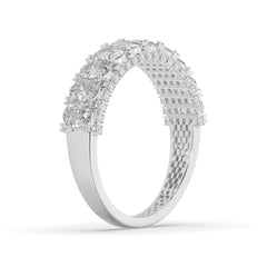1.25 CTW Oval Diamond Two - Tier With Pave Accent Diamond Ring