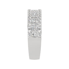 2.00 CTW Princess & Round Diamond Crownline Wide Band