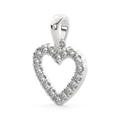 Classic Heart-Shaped Diamond Pendant Without Chain