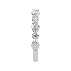 0.50 CTW Vintage-Inspired Marquise & Round Bezel Diamond Band