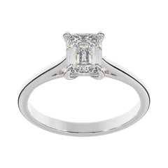 Classic Emerald Lab Grown Diamond Solitaire Engagement Ring