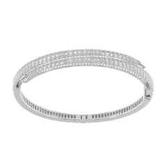 Double Row Baguette Diamond Bangle