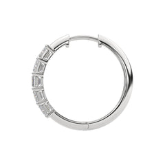 Vertical Emerald-Cut Lab Grown Diamond Bar Hoop Earrings