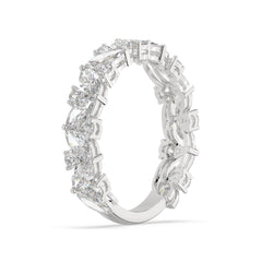 2.45 CTW Marquise & Round Diamond Floral Eternity Band