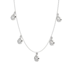 Pear Lab Grown Station Diamond Necklace