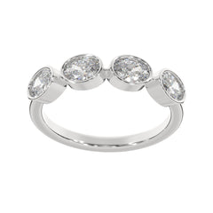 0.90 CTW Oval Bezel Half Eternity Ring