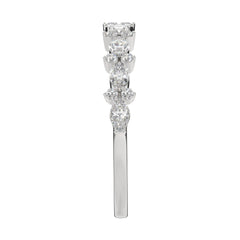0.50 CTW Petite Marquise & Round Cluster Diamond Ring