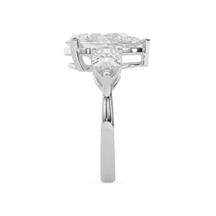 Pear Lab Grown Diamond Three Stone Engagement Ring