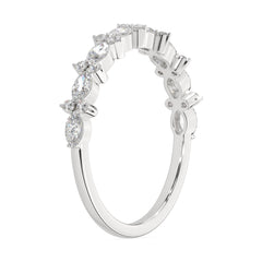 0.50 CTW Petite Marquise & Round Cluster Diamond Ring