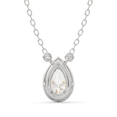 0.80 CTW Pear Lab Grown Diamond Halo Pendant