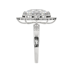 Oval Lab Diamond Vintage Inspired Halo Engagement Ring