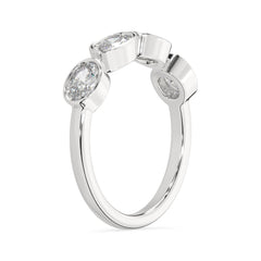 0.90 CTW Oval Bezel Half Eternity Ring