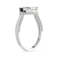 Marquise East-West Hidden Halo With Micro Pavé Detailing Diamond Ring