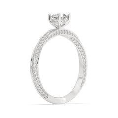 Pavé Split Shank Round-Cut Lab Grown Diamond Engagement Ring