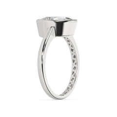 Pear Lab Diamond Bezel Solitaire Engagement Ring