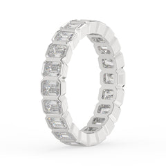 2.25 CTW Emerald Bezel Eternity Ring