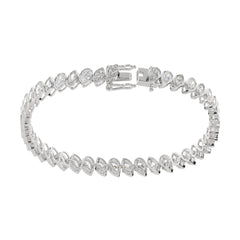 Alternating Marquise & Pear Bezel Lab Grown Diamond Tennis Bracelet