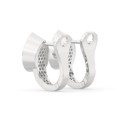 Pear Lab Grown Diamond Bezel Hoop Earring