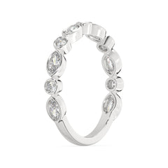 0.50 CTW Vintage-Inspired Marquise & Round Bezel Diamond Band