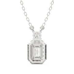 0.75 CTW Emerald Lab Grown Diamond Halo Pendant