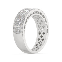 2.00 CTW Princess & Round Diamond Crownline Wide Band
