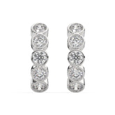 Round Lab Grown Diamond Bezel Hoop Earring