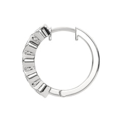 Round Lab Grown Diamond Bezel Hoop Earring