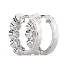 Round Lab Grown Diamond Bezel Hoop Earring