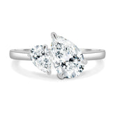 Double Pear Shape Lab Grown Diamond Toi et Moi Ring