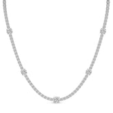 Round Lab Diamond Station Tennis Necklace