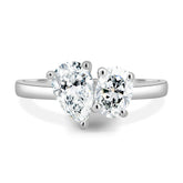 Dual Stone Toi et Moi Ring in Pear and Oval Cuts Lab Grown Diamond