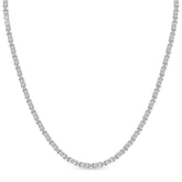 Alternating Round & Emerald Cut Diamond Tennis Necklace