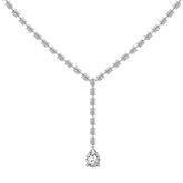 Luxury Y-Shape Tennis Necklace with Oval and Pear Cut Lab Diamonds