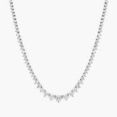 Round Lab Diamond Sunburst Graduating Tennis Necklace