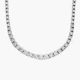 Round Lab Diamond Graduating Tennis Necklace