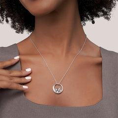 0.10 CTW Round Lab Diamond Mountain Range Pendant