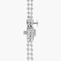 Exquisite Round Lab Diamond Double Raw Tennis Necklace