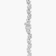 Elegant Alternating Pear and Round Diamond Necklace