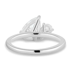 Double Pear Shape Lab Grown Diamond Toi et Moi Ring
