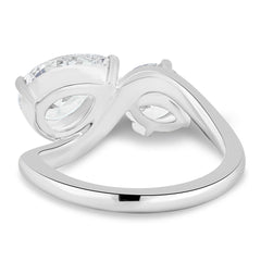 Dual Stone Toi et Moi Ring in Pear and Round Cuts Lab Grown Diamond