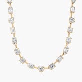 Fancy Shape Diamond Station Tennis Necklace