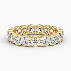 Round Lab Diamond Classic Semi Bezel Eternity Ring