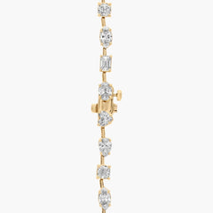 Fancy Shape Diamond Station Tennis Necklace