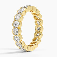 Round Lab Diamond Classic Semi Bezel Eternity Ring