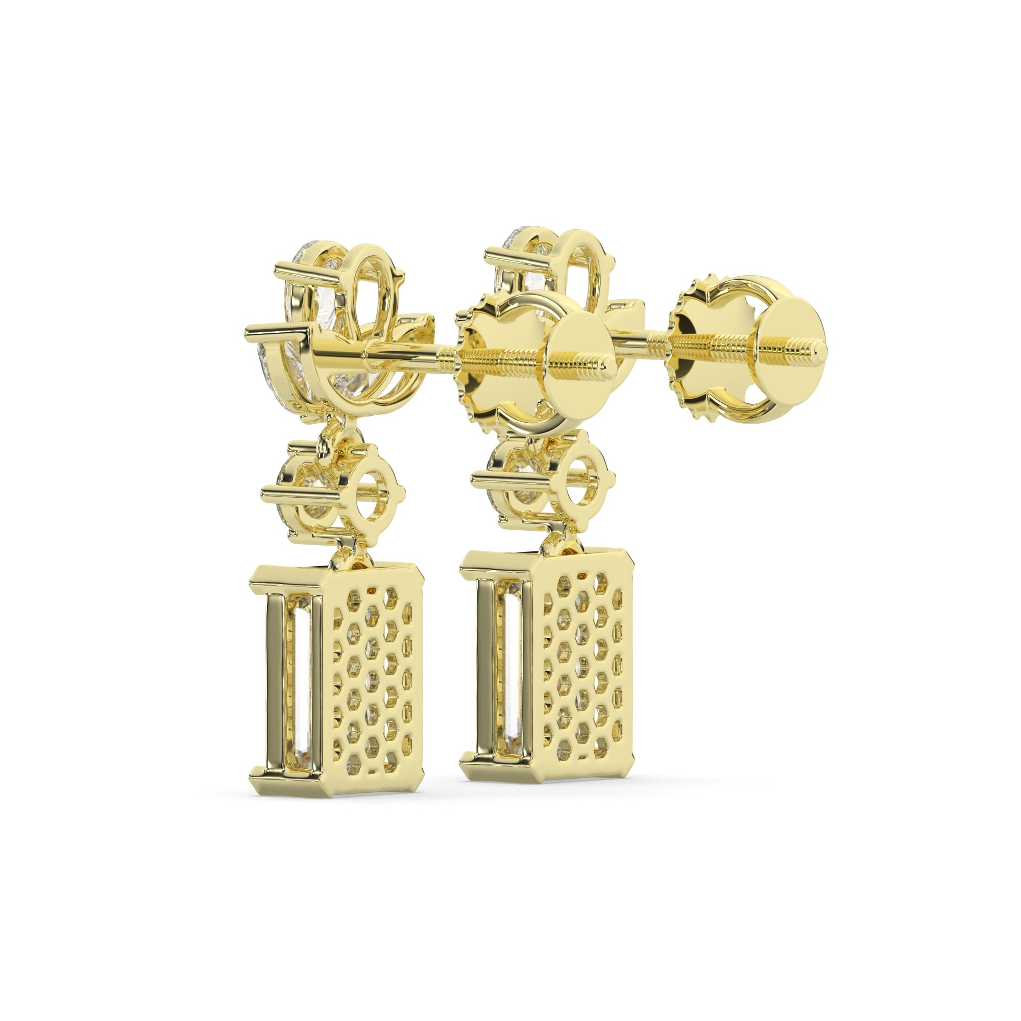 Marquise Cluster & Emerald Drop Diamond Earrings