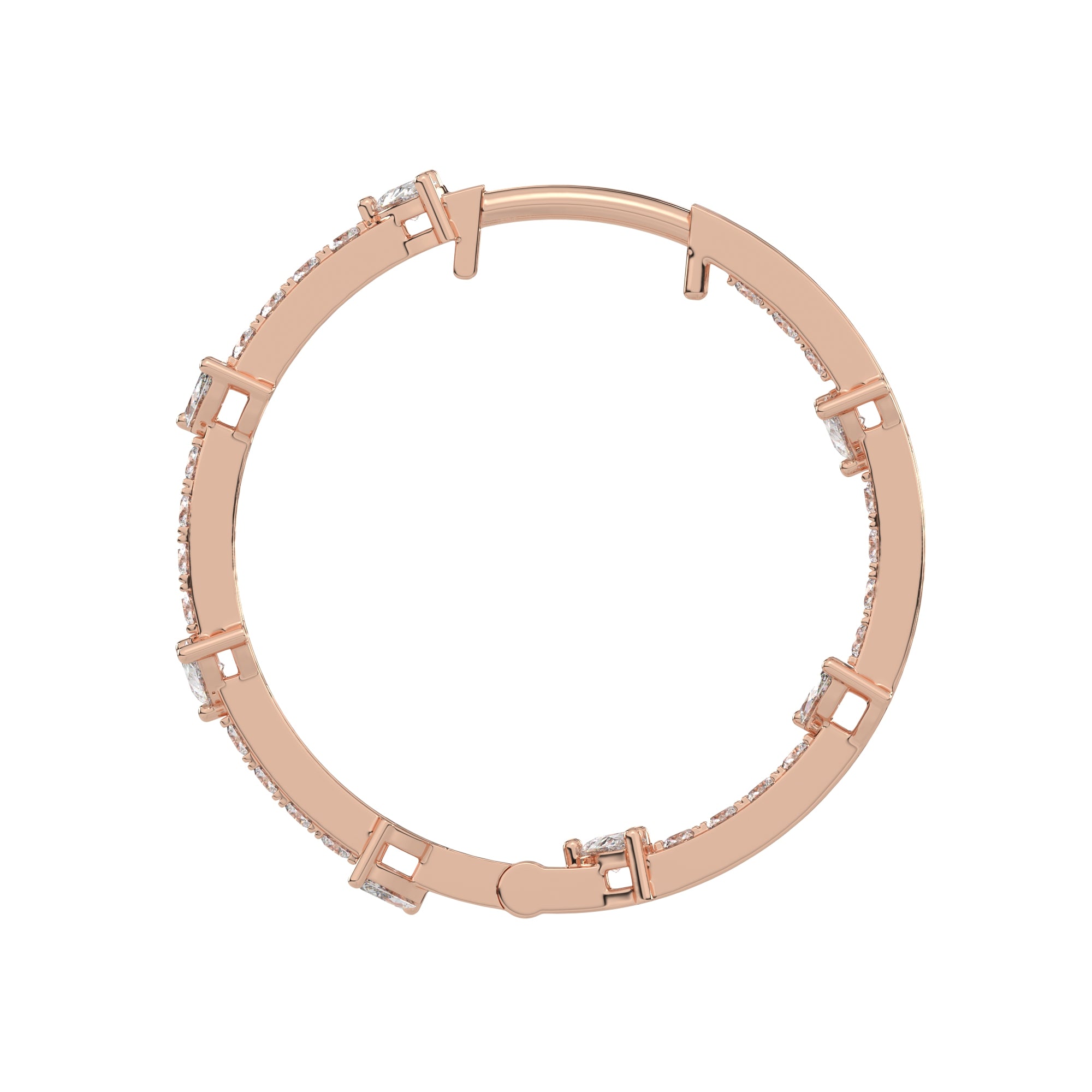 0.75 CTW Multi Lab Diamond Stunning Hoops Earrings